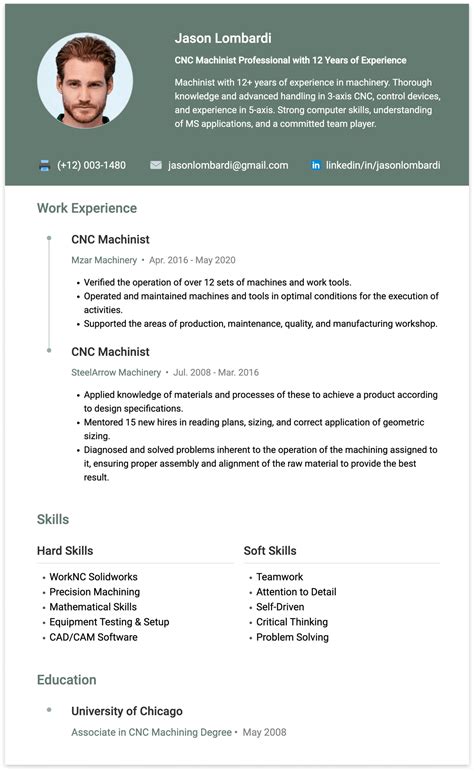 cnc manufacturing engineer resume|cnc machinist experience.